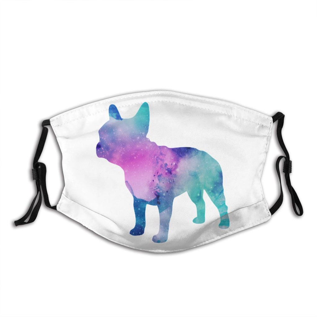 French Bulldog Watercolour Non-Disposable Face Mask Dog Lover Anti Haze Dustproof Mask Protection Mask Mouth Muffle with Filters